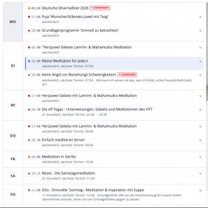 Wochenprogramm / Heute